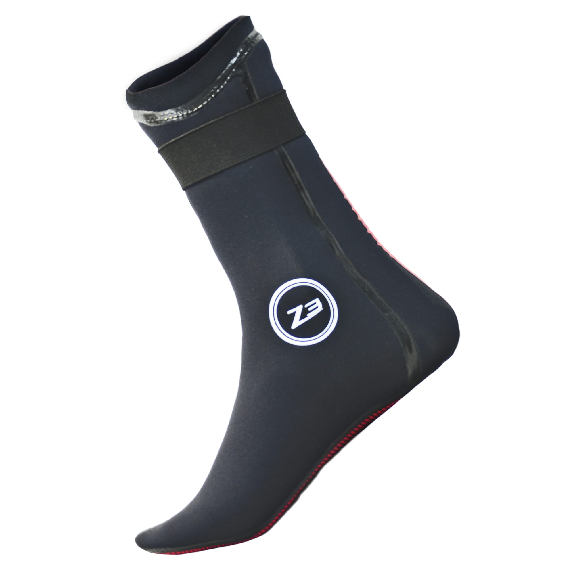 Chaussons De Natation ZONE3 Active-Flex 3 Mm - Néoprène Stretch, Semelle Nylon, Fermeture Cheville Velcro, Couleur Gris/orange